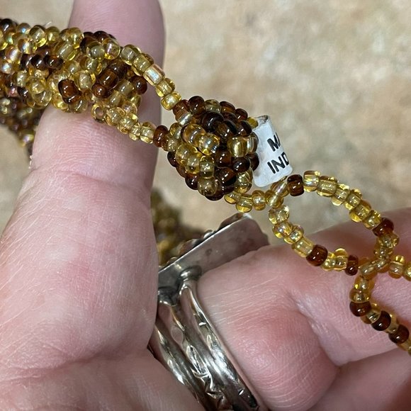 ARTISAN Hand Made Beaded Cluster Thick Choker Style Necklace Collar Piece BEAUTI - Picture 3 of 7